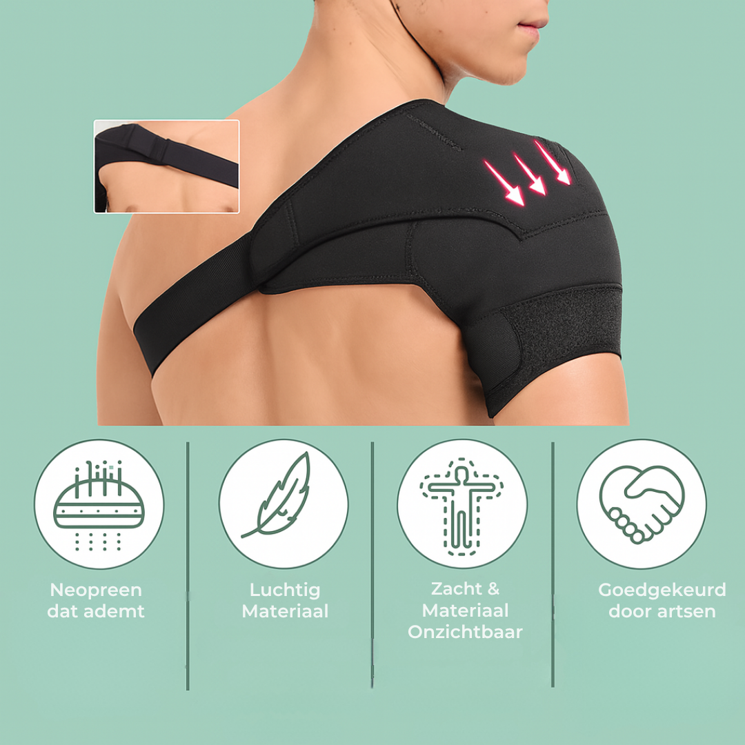 CareFlex™ - Schouderbrace met Compressie – Verlicht Pijn & Ondersteunt Herstel