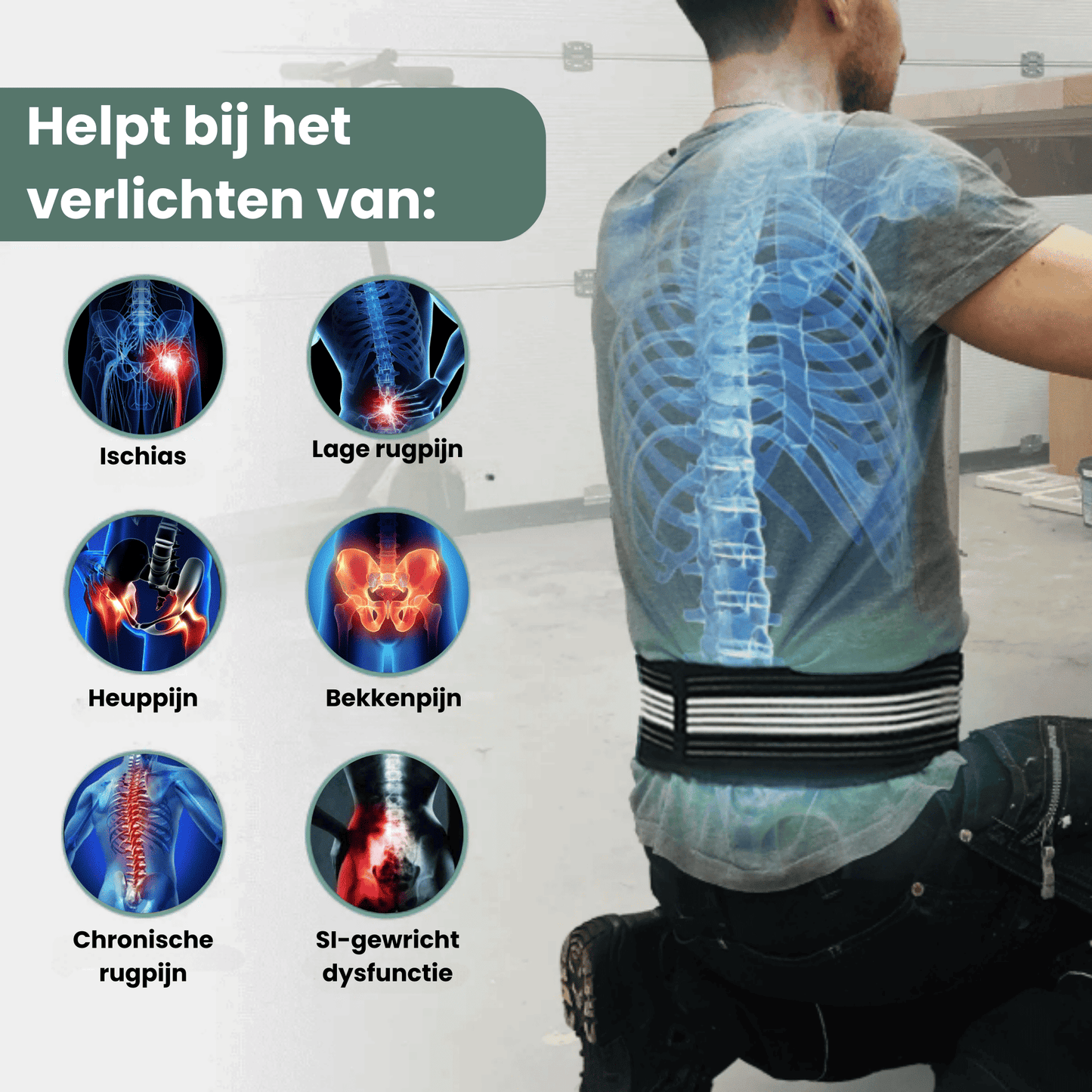 LumbaBelt™ -Verstelbare rugband voor directe verlichting en houdingondersteuning