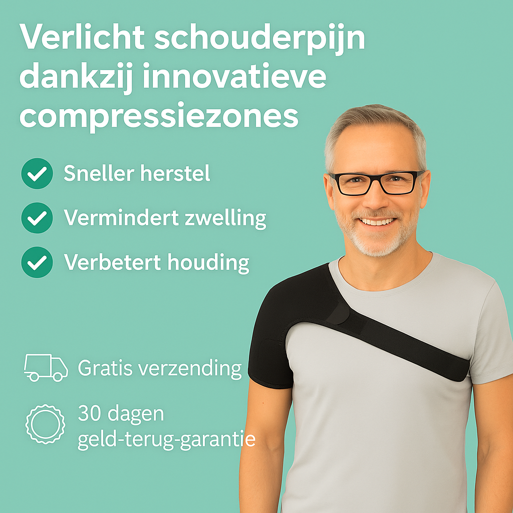 CareFlex™ - Schouderbrace met Compressie – Verlicht Pijn & Ondersteunt Herstel